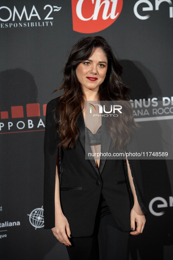 Claudia Tranchese attends the Red Cross Ball in Rome, Italy, on November 6, 2024. 