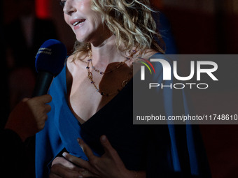 Claudia Gerini attends the Red Cross Ball in Rome, Italy, on November 6, 2024. (