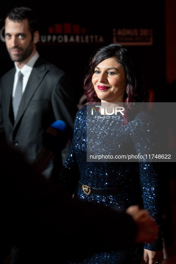 Giusy Ferreri attends the Red Cross Ball in Rome, Italy, on November 6, 2024. 