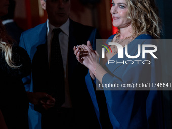 Claudia Gerini attends the Red Cross Ball in Rome, Italy, on November 6, 2024. (