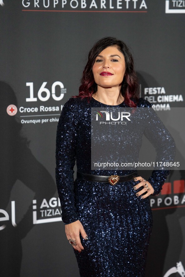 Giusy Ferreri attends the Red Cross Ball in Rome, Italy, on November 6, 2024. 