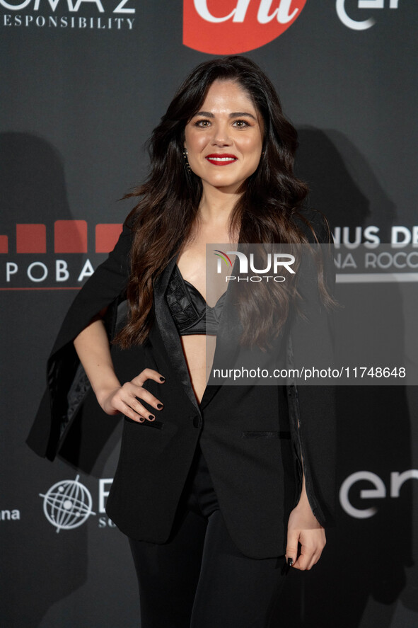 Claudia Tranchese attends the Red Cross Ball in Rome, Italy, on November 6, 2024. 