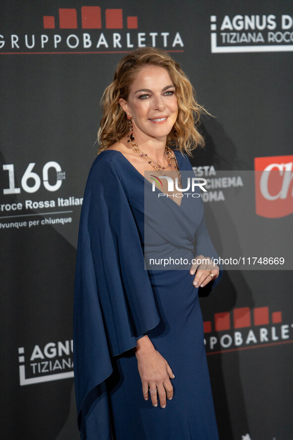 Claudia Gerini attends the Red Cross Ball in Rome, Italy, on November 6, 2024. 