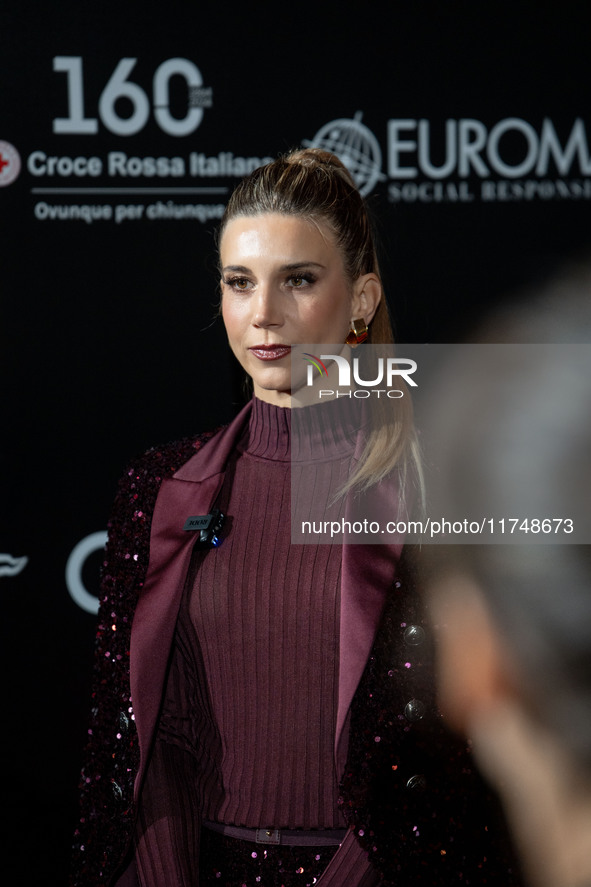 Nicoletta Romanoff attends the Red Cross Ball in Rome, Italy, on November 6, 2024. 