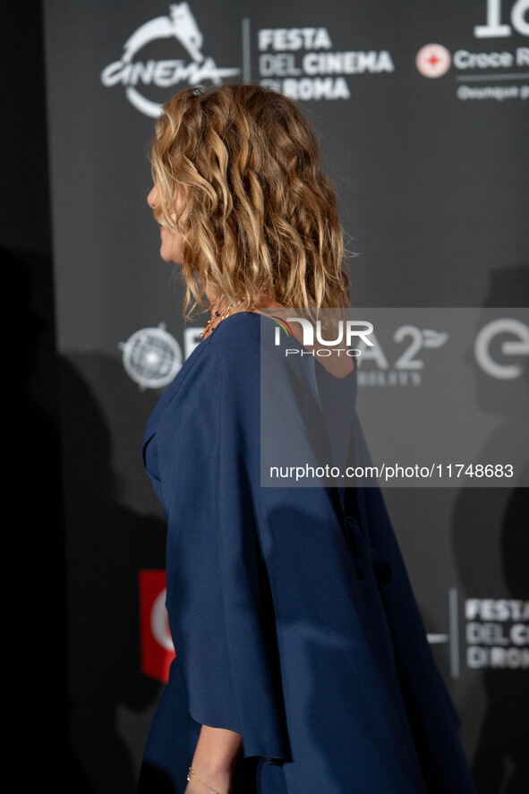 Claudia Gerini attends the Red Cross Ball in Rome, Italy, on November 6, 2024. 