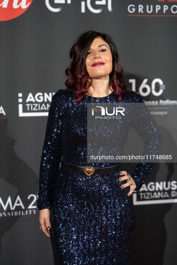 Giusy Ferreri attends the Red Cross Ball in Rome, Italy, on November 6, 2024. 