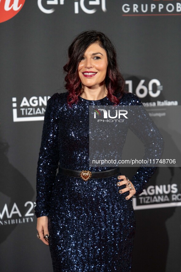 Giusy Ferreri attends the Red Cross Ball in Rome, Italy, on November 6, 2024. 