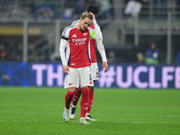 Martin Odegaard of Arsenal looks on during the Champions League match between Inter Milan and Arsenal at San Siro Stadium in Bergamo, Italy,...