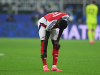 Thomas Partey of Arsenal looks on during the Champions League match between Inter Milan and Arsenal at San Siro Stadium in Milan, Italy, on...