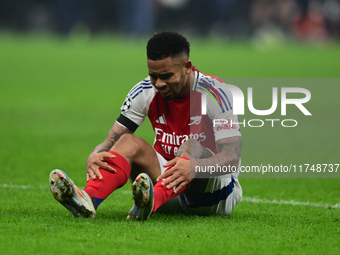 Gabriel Jesus of Arsenal looks on during the Champions League match between Inter Milan and Arsenal at San Siro Stadium in Milan, Italy, on...