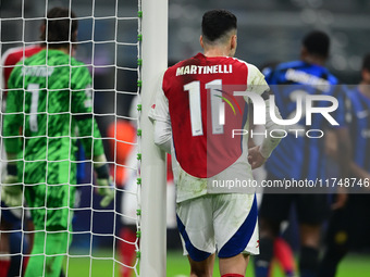 Gabriel Martinelli of Arsenal looks on during the Champions League match between Inter Milan and Arsenal at San Siro Stadium in Milan, Italy...