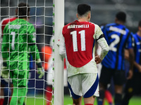 Gabriel Martinelli of Arsenal looks on during the Champions League match between Inter Milan and Arsenal at San Siro Stadium in Milan, Italy...