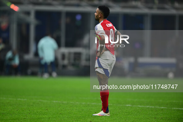 Gabriel Jesus of Arsenal looks on during the Champions League match between Inter Milan and Arsenal at San Siro Stadium in Milan, Italy, on...