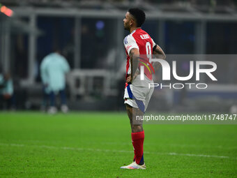 Gabriel Jesus of Arsenal looks on during the Champions League match between Inter Milan and Arsenal at San Siro Stadium in Milan, Italy, on...