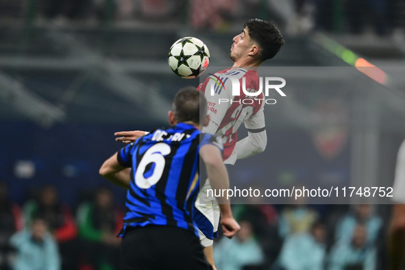 Kai Havertz of Arsenal is in action during the Champions League match between Inter Milan and Arsenal at San Siro Stadium in Milan, Italy, o...