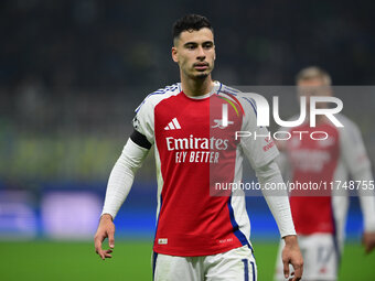 Gabriel Martinelli of Arsenal looks on during the Champions League match between Inter Milan and Arsenal at San Siro Stadium in Milan, Italy...