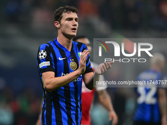 Benjamin Savard of Inter Milan looks on during the Champions League match between Inter Milan and Arsenal at San Siro Stadium in Milan, Ital...