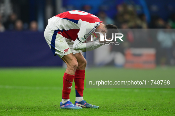 Kai Havertz of Arsenal looks on during the Champions League match between Inter Milan and Arsenal at San Siro Stadium in Milan, Italy, on No...