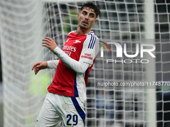 Kai Havertz of Arsenal looks on during the Champions League match between Inter Milan and Arsenal at San Siro Stadium in Milan, Italy, on No...