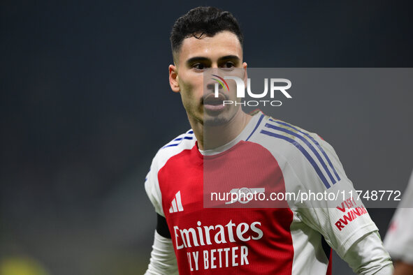 Gabriel Martinelli of Arsenal looks on during the Champions League match between Inter Milan and Arsenal at San Siro Stadium in Milan, Italy...