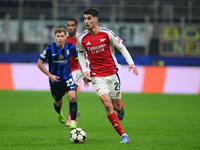 Kai Havertz of Arsenal is in action during the Champions League match between Inter Milan and Arsenal at San Siro Stadium in Milan, Italy, o...