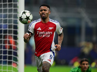 Gabriel Jesus plays during the Champions League match between Inter Milan and Arsenal at San Siro Stadium in Milan, Italy, on November 6, 20...