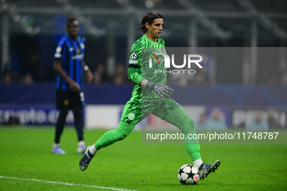 Yann Sommer of Inter Milan looks on during the Champions League match between Inter Milan and Arsenal at San Siro Stadium in Milan, Italy, o...