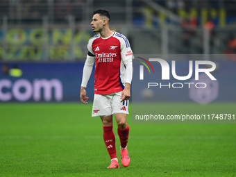 Gabriel Martinelli of Arsenal looks on during the Champions League match between Inter Milan and Arsenal at San Siro Stadium in Milan, Italy...