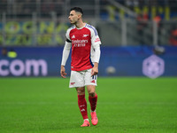 Gabriel Martinelli of Arsenal looks on during the Champions League match between Inter Milan and Arsenal at San Siro Stadium in Milan, Italy...