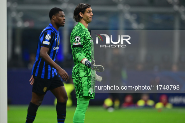 Yann Sommer of Inter Milan looks on during the Champions League match between Inter Milan and Arsenal at San Siro Stadium in Milan, Italy, o...