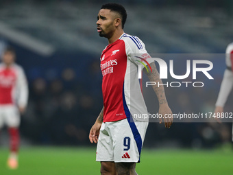 Gabriel Jesus of Arsenal looks on during the Champions League match between Inter Milan and Arsenal at San Siro Stadium in Milan, Italy, on...