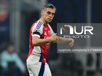 Leandro Trossard looks on during the Champions League match between Inter Milan and Arsenal at San Siro Stadium in Milan, Italy, on November...