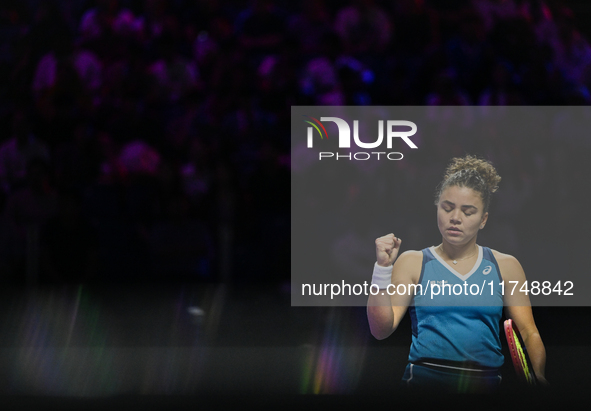 RIYADH, SAUDI ARABIA - NOVEMBER 06: Jasmine Paolini of Italy during her match against Quinwen Zheng of China, on Day 5 of the 2024 WTA Final...