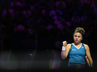 RIYADH, SAUDI ARABIA - NOVEMBER 06: Jasmine Paolini of Italy during her match against Quinwen Zheng of China, on Day 5 of the 2024 WTA Final...