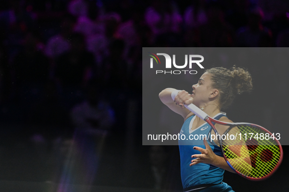 RIYADH, SAUDI ARABIA - NOVEMBER 06: Jasmine Paolini of Italy during her match against Quinwen Zheng of China, on Day 5 of the 2024 WTA Final...