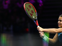 RIYADH, SAUDI ARABIA - NOVEMBER 06: Jasmine Paolini of Italy during her match against Quinwen Zheng of China, on Day 5 of the 2024 WTA Final...