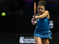 RIYADH, SAUDI ARABIA - NOVEMBER 06: Jasmine Paolini of Italy during her match against Quinwen Zheng of China, on Day 5 of the 2024 WTA Final...