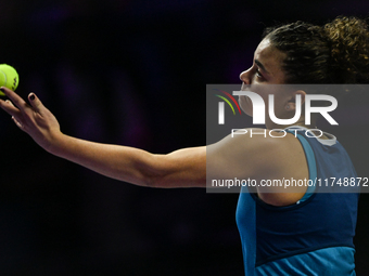 RIYADH, SAUDI ARABIA - NOVEMBER 06: Jasmine Paolini of Italy during her match against Quinwen Zheng of China, on Day 5 of the 2024 WTA Final...