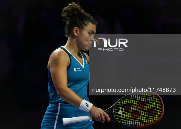 RIYADH, SAUDI ARABIA - NOVEMBER 06: Jasmine Paolini of Italy during her match against Quinwen Zheng of China, on Day 5 of the 2024 WTA Final...