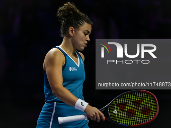 RIYADH, SAUDI ARABIA - NOVEMBER 06: Jasmine Paolini of Italy during her match against Quinwen Zheng of China, on Day 5 of the 2024 WTA Final...