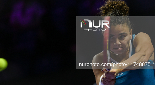 RIYADH, SAUDI ARABIA - NOVEMBER 06: Jasmine Paolini of Italy during her match against Quinwen Zheng of China, on Day 5 of the 2024 WTA Final...