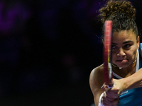 RIYADH, SAUDI ARABIA - NOVEMBER 06: Jasmine Paolini of Italy during her match against Quinwen Zheng of China, on Day 5 of the 2024 WTA Final...