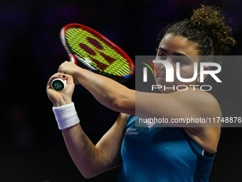 RIYADH, SAUDI ARABIA - NOVEMBER 06: Jasmine Paolini of Italy during her match against Quinwen Zheng of China, on Day 5 of the 2024 WTA Final...