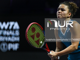 RIYADH, SAUDI ARABIA - NOVEMBER 06: Jasmine Paolini of Italy during her match against Quinwen Zheng of China, on Day 5 of the 2024 WTA Final...