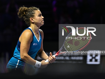 RIYADH, SAUDI ARABIA - NOVEMBER 06: Jasmine Paolini of Italy during her match against Quinwen Zheng of China, on Day 5 of the 2024 WTA Final...