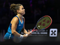 RIYADH, SAUDI ARABIA - NOVEMBER 06: Jasmine Paolini of Italy during her match against Quinwen Zheng of China, on Day 5 of the 2024 WTA Final...