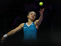 RIYADH, SAUDI ARABIA - NOVEMBER 06: Jasmine Paolini of Italy during her match against Quinwen Zheng of China, on Day 5 of the 2024 WTA Final...