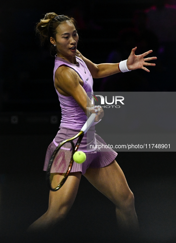 RIYADH, SAUDI ARABIA - NOVEMBER 06: Jasmine Paolini of Italy during her match against Quinwen Zheng of China, on Day 5 of the 2024 WTA Final...