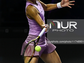 RIYADH, SAUDI ARABIA - NOVEMBER 06: Jasmine Paolini of Italy during her match against Quinwen Zheng of China, on Day 5 of the 2024 WTA Final...