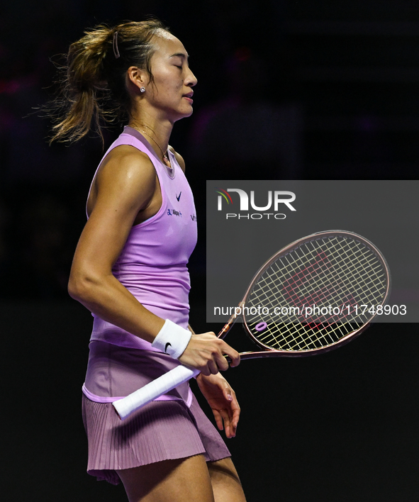 RIYADH, SAUDI ARABIA - NOVEMBER 06: Jasmine Paolini of Italy during her match against Quinwen Zheng of China, on Day 5 of the 2024 WTA Final...